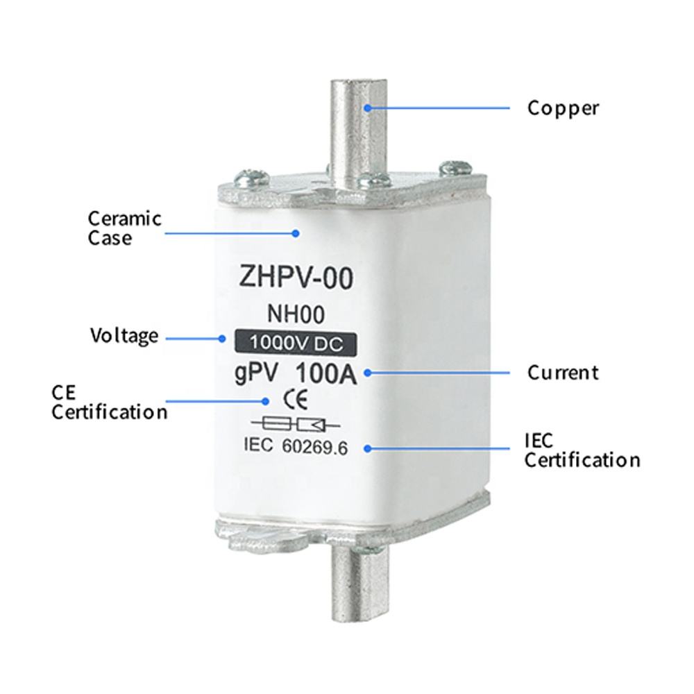 NH00-1000V IEC Cầu chì dao quang điện điện áp thấp Nhựa 80A Công suất đứt 6ka