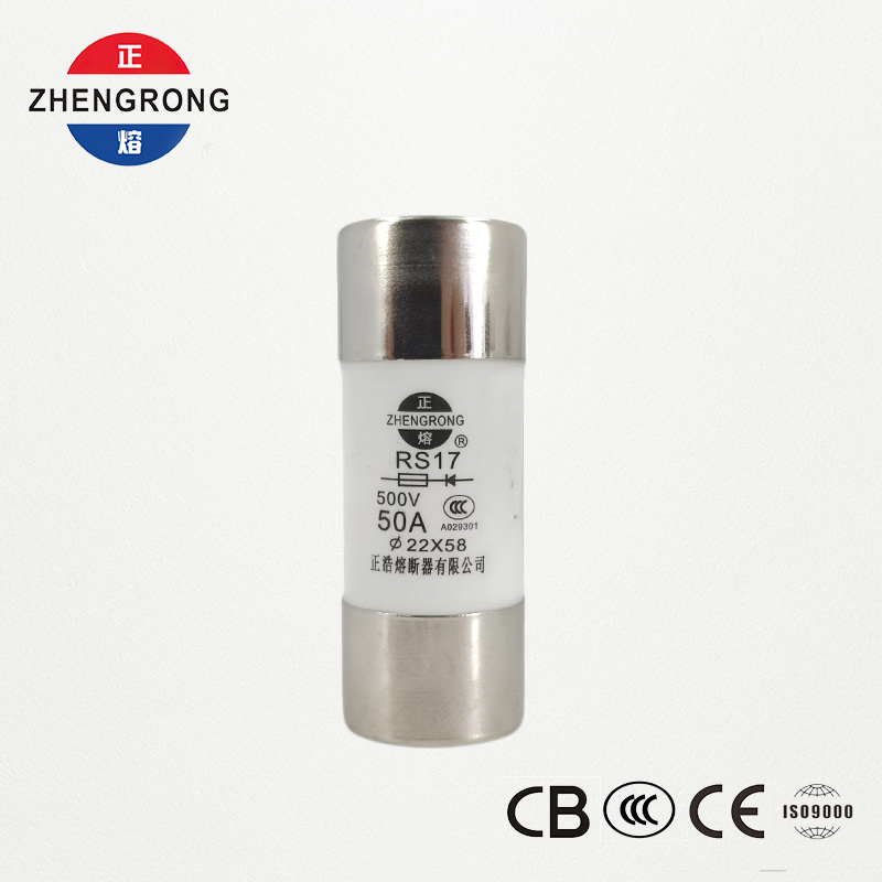 Cầu chì tác động nhanh hình trụ RS17 50A 500V | 22*58mm | Chứng nhận CCC
